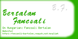 bertalan fancsali business card